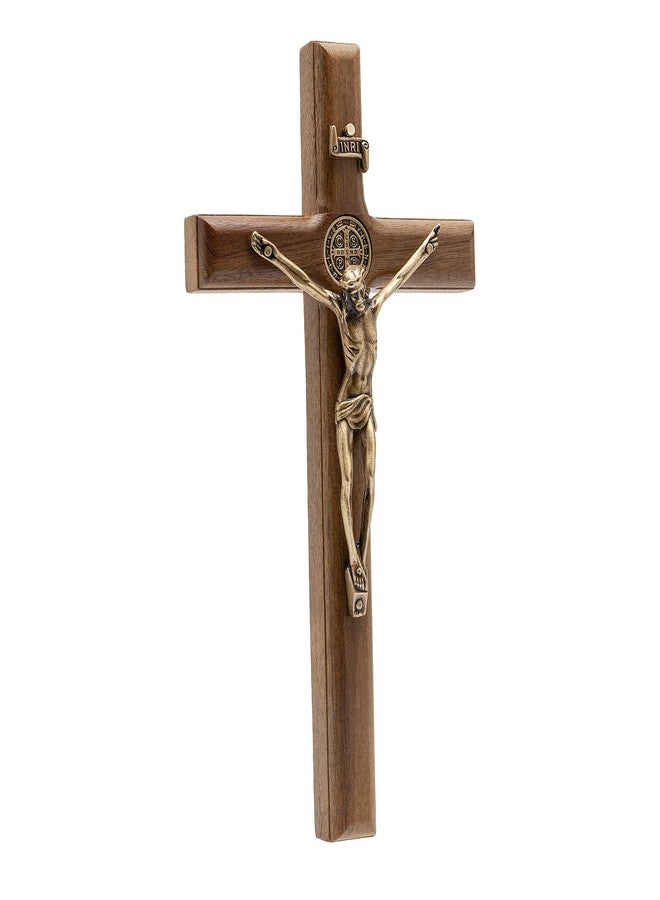 Intercession Wall Wood Cross Crucifix (7.5 in - Antique Gold) - Image 2